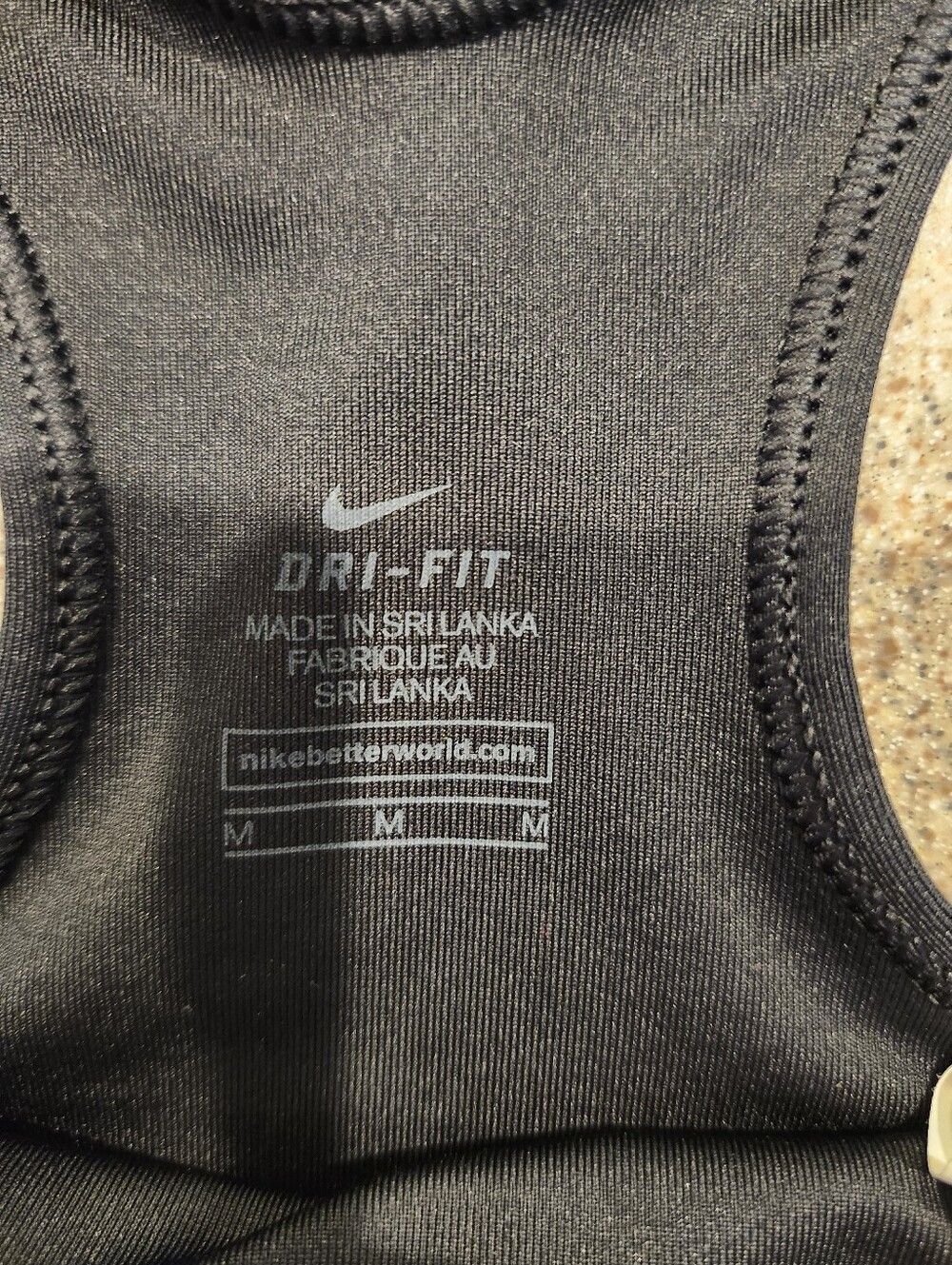 Nike Black Racerback Sports Bra with White Swoosh Size Medium - Picture 5 of 7